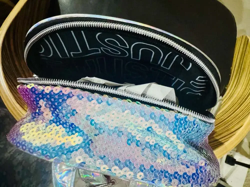 Justice Girls Ombre Sequined Mini Backpack Silver Iridescent
